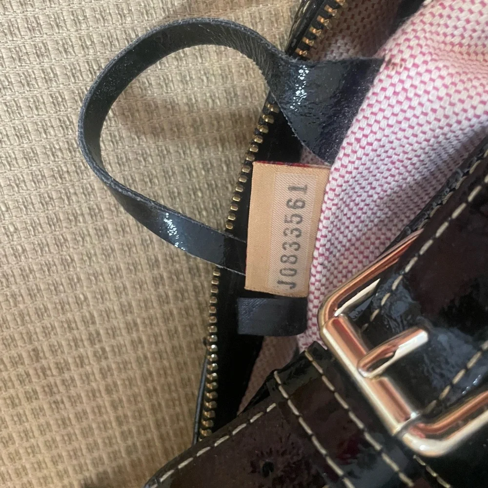 Dooney & Bourke Patent Leather Black Hobo Bag